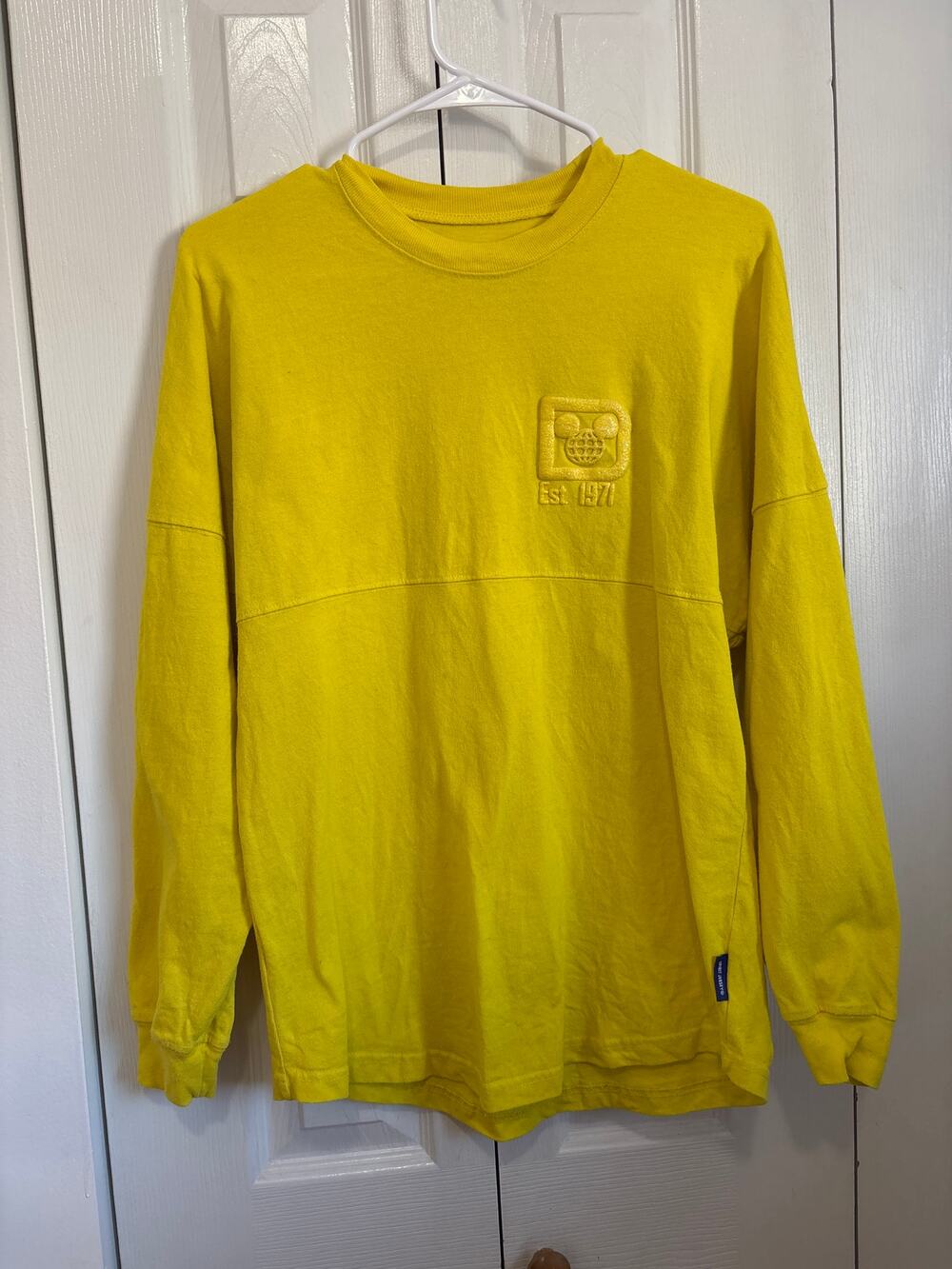 Disney Parks Canary Yellow Sparkle Spirit Jersey Size XS